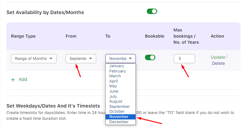 Setup Multiple Dates Booking - Tyche Softwares Documentation