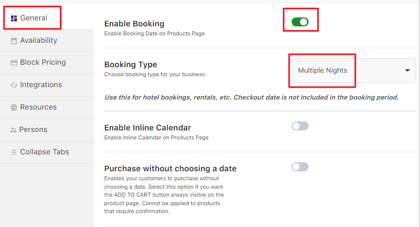 Multiple Nights Booking for Variable Products - Tyche Softwares Documentation