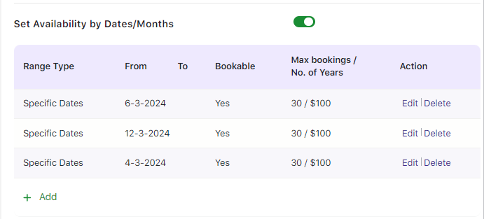 Specific Dates & Recurring Weekdays Booking in the Single Day Booking Type - Tyche Softwares Documentation