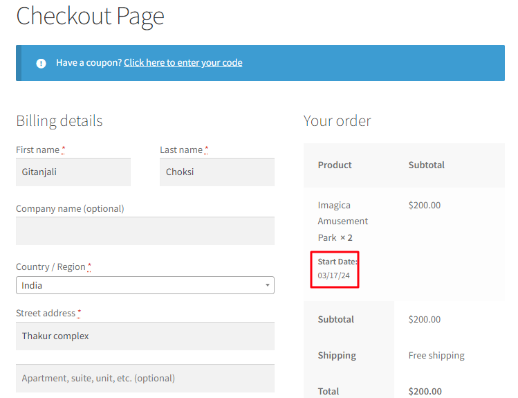 Specific Dates & Recurring Weekdays Booking in the Single Day Booking Type - Tyche Softwares Documentation