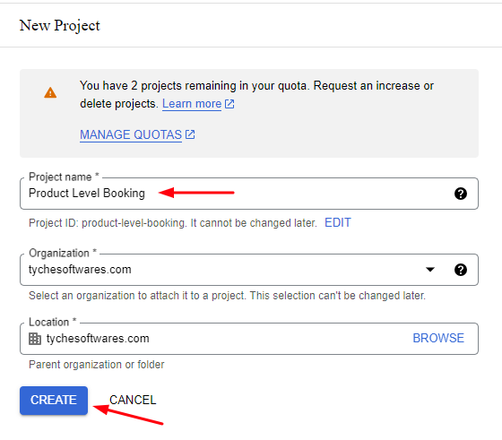 Exporting Product Level bookings to Google Calendar - Tyche Softwares Documentation