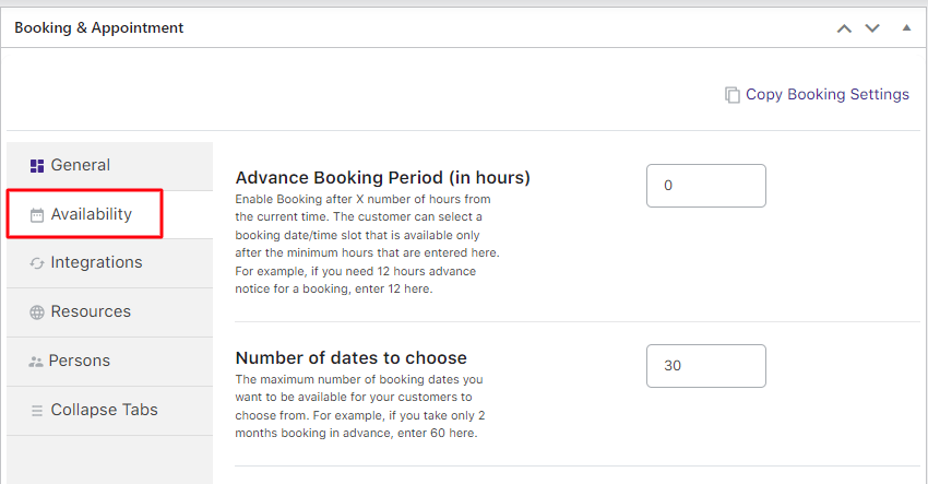 Maximum Bookings for days, dates and time slots - Tyche Softwares Documentation