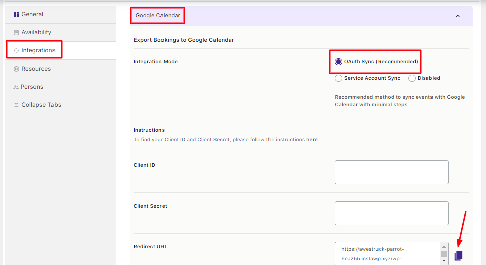 Exporting Product Level bookings to Google Calendar - Tyche Softwares Documentation