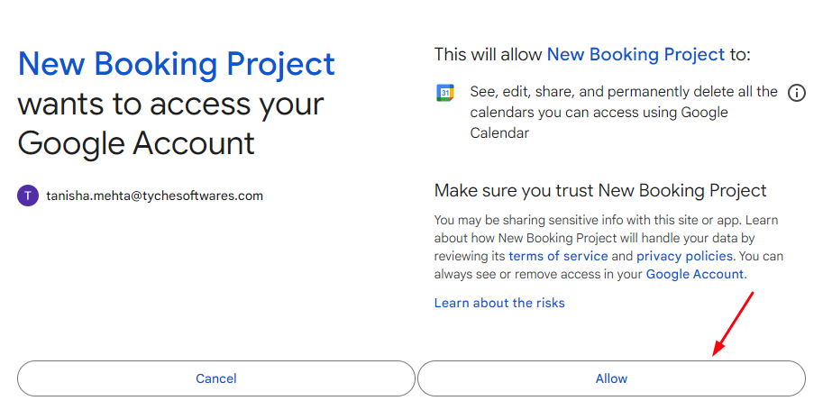 Exporting Product Level bookings to Google Calendar - Tyche Softwares Documentation