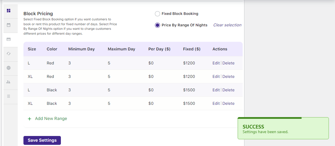 Price by Range for Variable Multiple Nights bookable products - Tyche Softwares Documentation