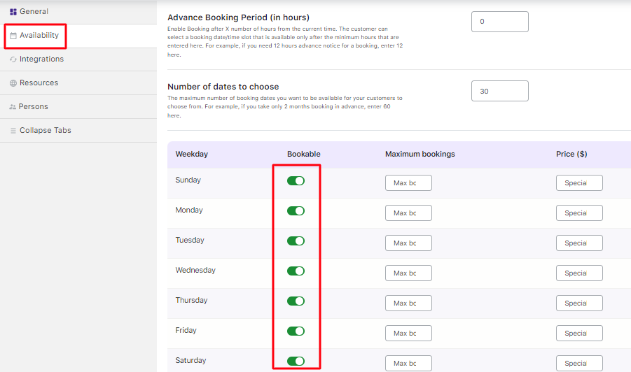 Set up time slot prices using the Fixed Time booking type - Tyche Softwares Documentation