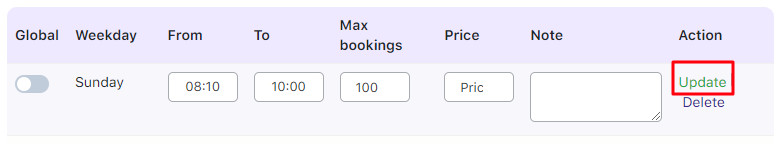 Set up time slot prices using the Fixed Time booking type - Tyche Softwares Documentation
