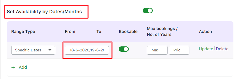 Set up Specific Dates with Timeslot using Fixed Time booking type - Tyche Softwares Documentation