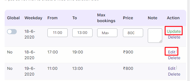 Set up Specific Dates with Timeslot using Fixed Time booking type - Tyche Softwares Documentation