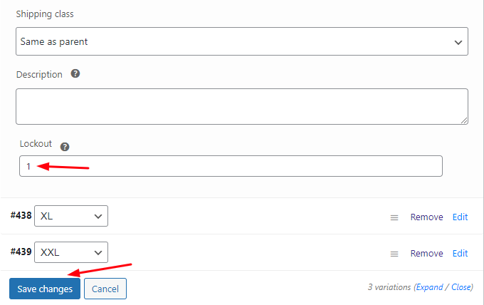 Setup lockout limit or maximum bookings for Variable products - Tyche Softwares Documentation