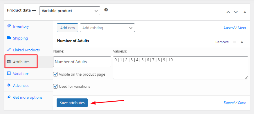 Set up lockout limit for attribute values which are considered as quantity in Variable Products - Tyche Softwares Documentation