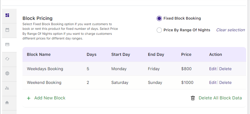 Setup Fixed Blocks for Multiple Day Bookings - Tyche Softwares Documentation