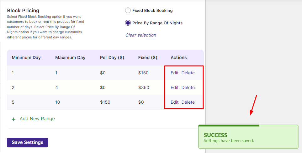 Price by Ranges for Simple Multiple Nights bookable products - Tyche Softwares Documentation