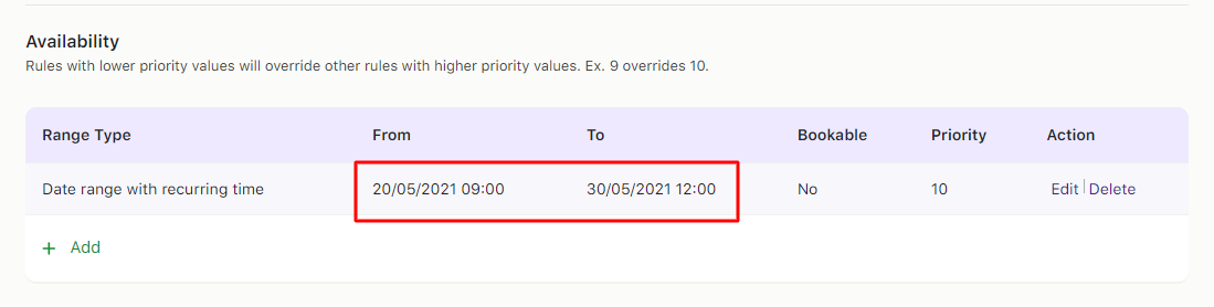 Setting the Availability of Resources - Tyche Softwares Documentation