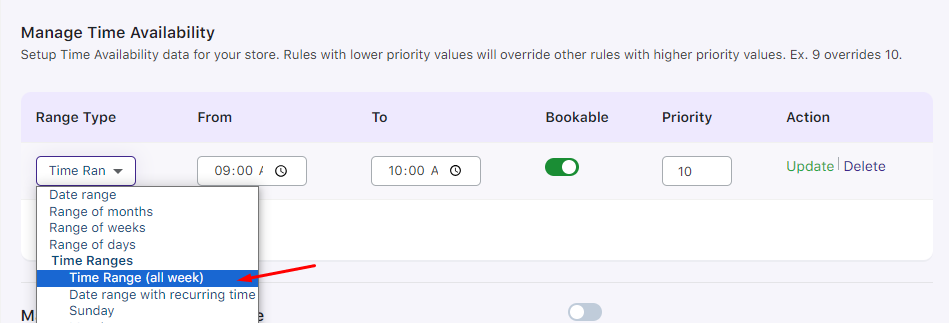 Managing Time Availability - Tyche Softwares Documentation