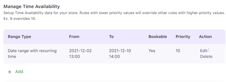 Managing Time Availability - Tyche Softwares Documentation