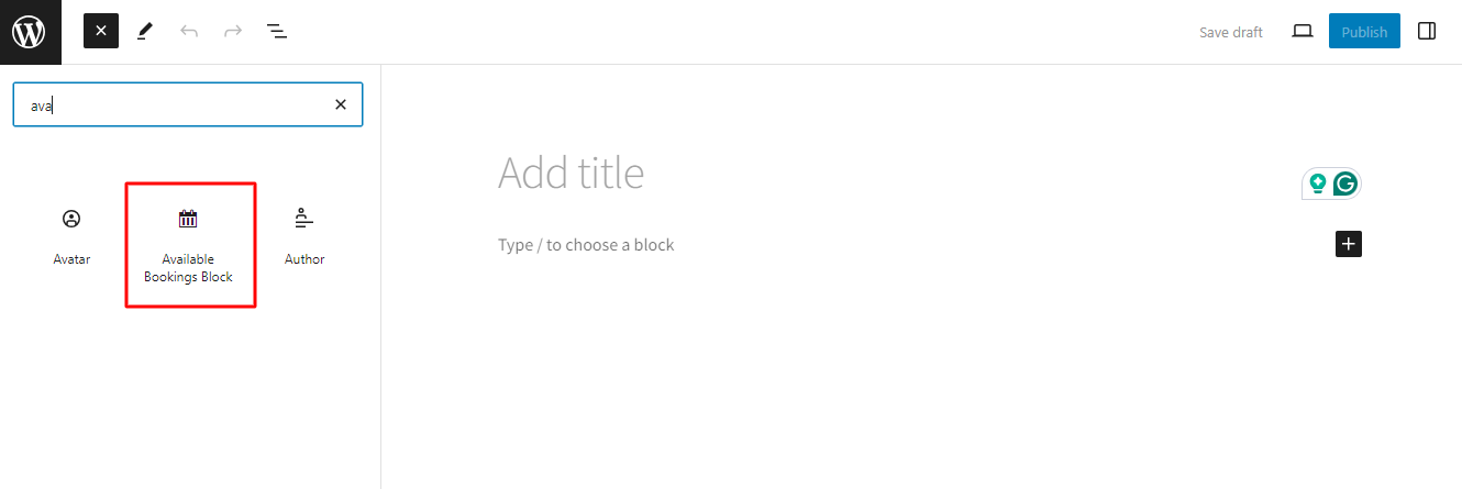 Available Bookings Block - Tyche Softwares Documentation