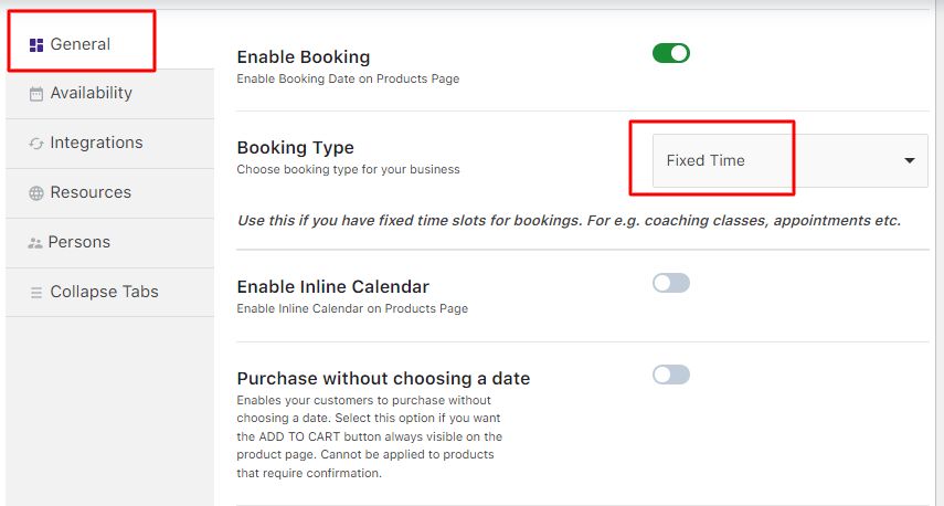 Using Resources for different Booking Types - Tyche Softwares Documentation