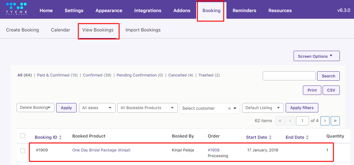 Using Resources for different Booking Types - Tyche Softwares Documentation