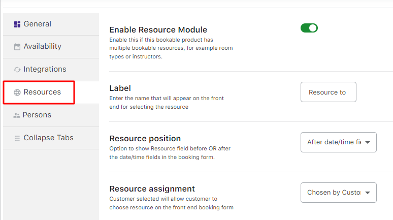 Using Resources for different Booking Types - Tyche Softwares Documentation