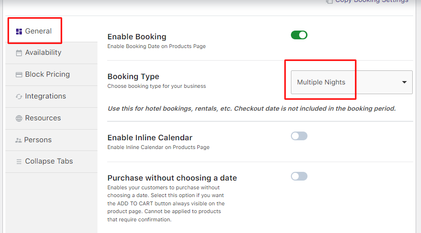 Using Resources for different Booking Types - Tyche Softwares Documentation