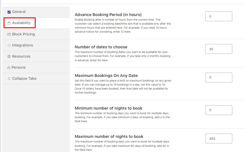 Using Resources for different Booking Types - Tyche Softwares Documentation
