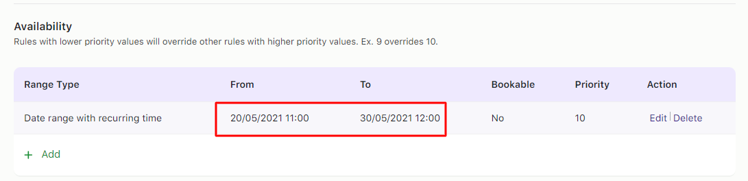 Setting the Availability of Resources - Tyche Softwares Documentation