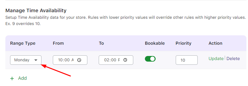 Managing Time Availability - Tyche Softwares Documentation