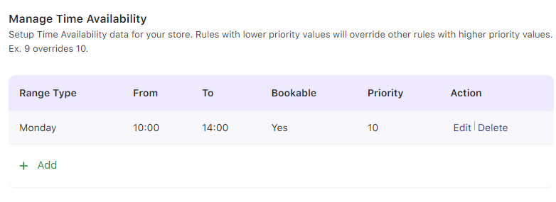 Managing Time Availability - Tyche Softwares Documentation