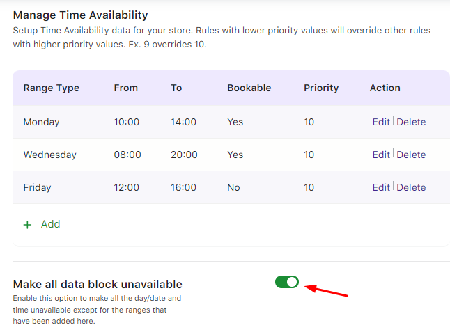 Managing Time Availability - Tyche Softwares Documentation