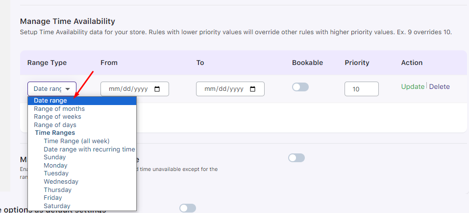 Managing Time Availability - Tyche Softwares Documentation