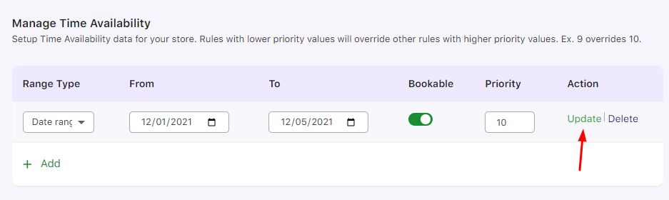 Managing Time Availability - Tyche Softwares Documentation