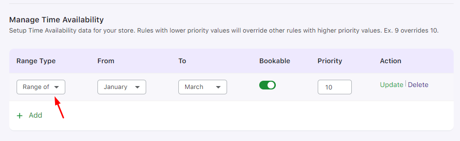 Managing Time Availability - Tyche Softwares Documentation
