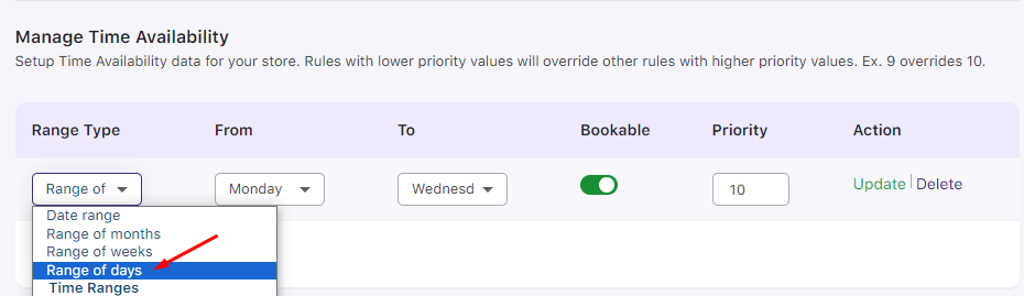 Managing Time Availability - Tyche Softwares Documentation