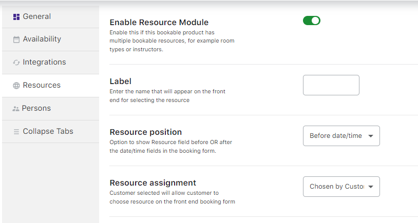 Using Resources for different Booking Types - Tyche Softwares Documentation
