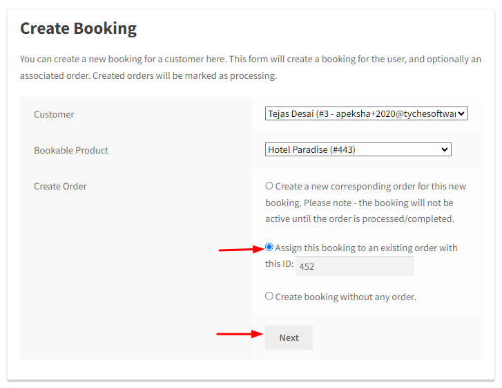 Creating manual bookings for WC Vendors - Tyche Softwares Documentation