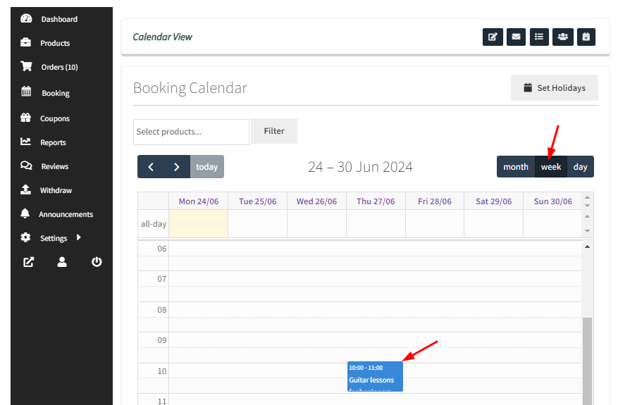 View bookings in the Calendar & set up Holidays for Dokan Vendors - Tyche Softwares Documentation