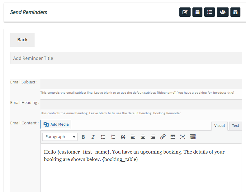 How WC Vendors can send Reminder Emails and SMS for bookings - Tyche Softwares Documentation