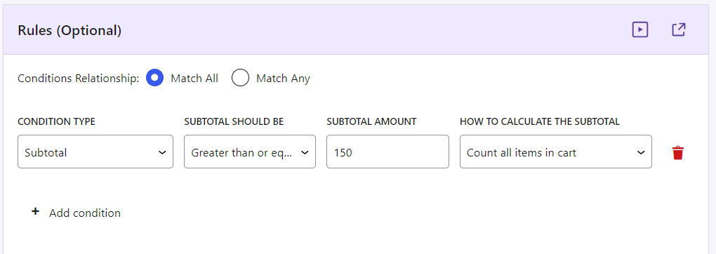 Buy Any Product in Category X and Get Chosen Product Y at 20% Off If Cart Subtotal > $150 - Tyche Softwares Documentation