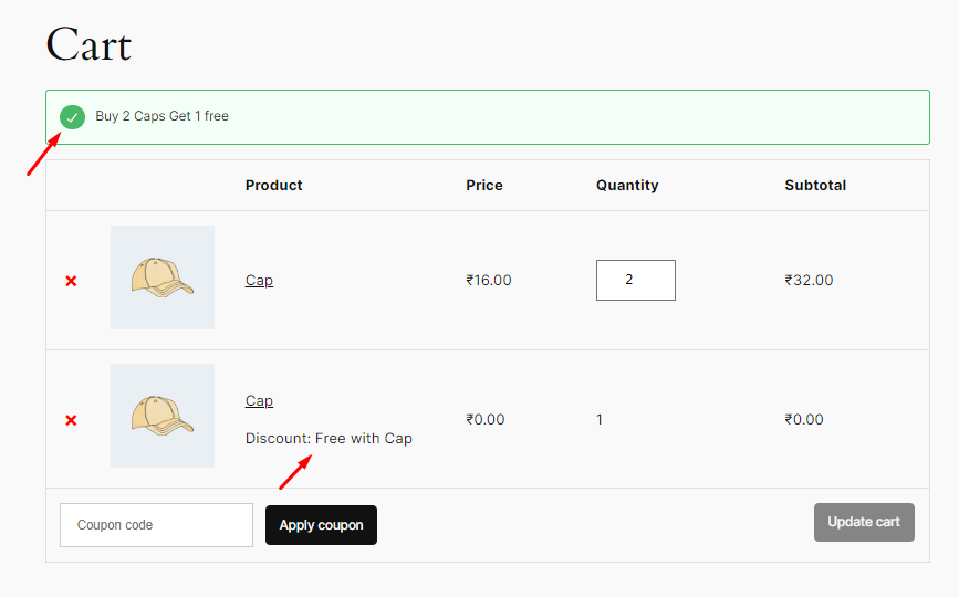 Example of Buy X Get X