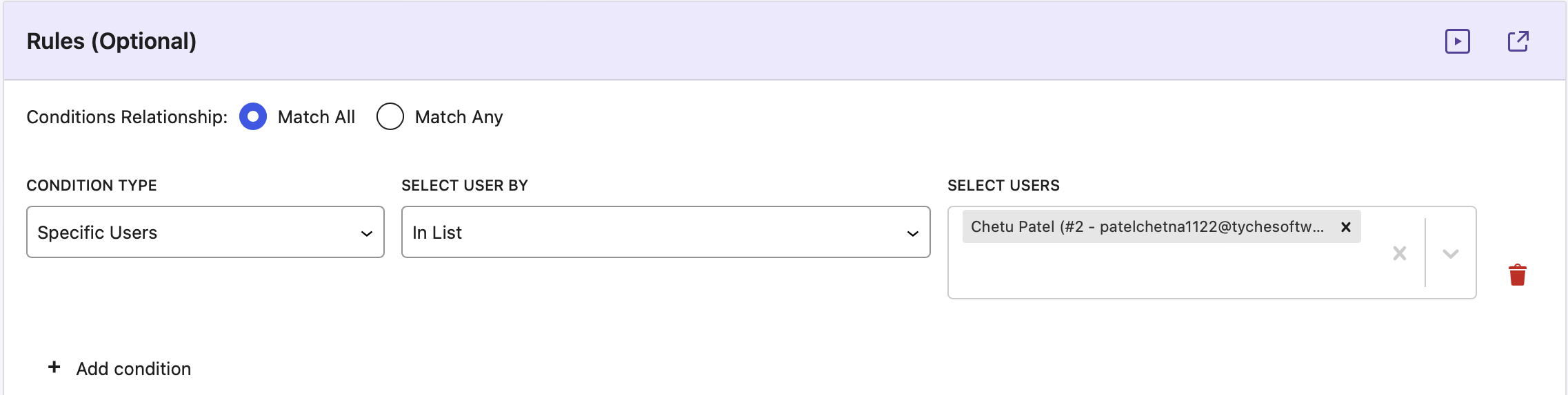 Additional Conditions - Tyche Softwares Documentation