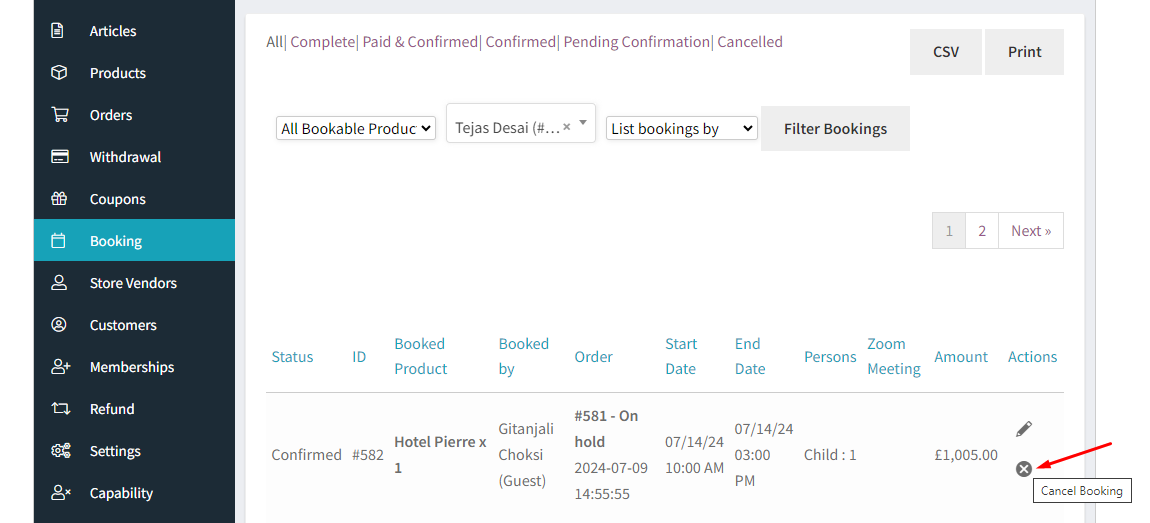 How WCFM Vendors can view booking details - Tyche Softwares Documentation