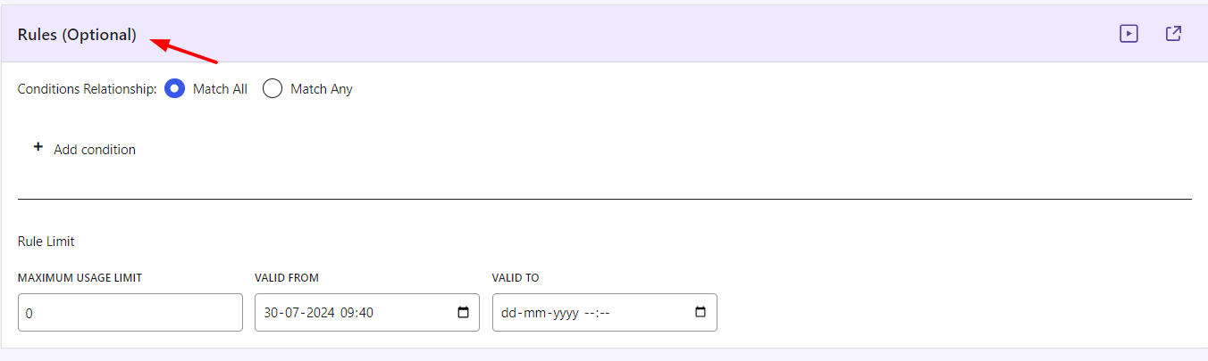 Additional Conditions - Tyche Softwares Documentation