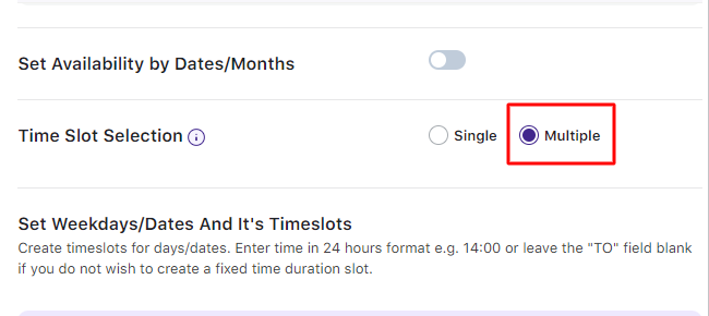 Multiple Time Slot Addon - Tyche Softwares Documentation