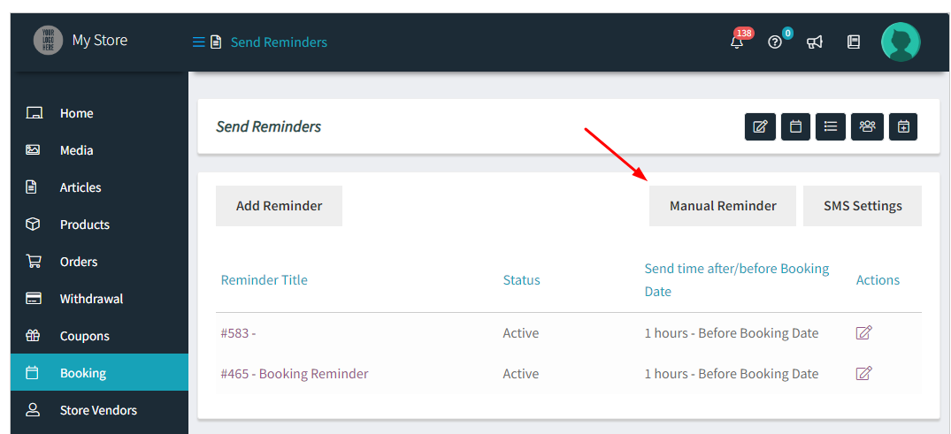 How WCFM Vendors can send Reminder Emails and SMS for bookings - Tyche Softwares Documentation