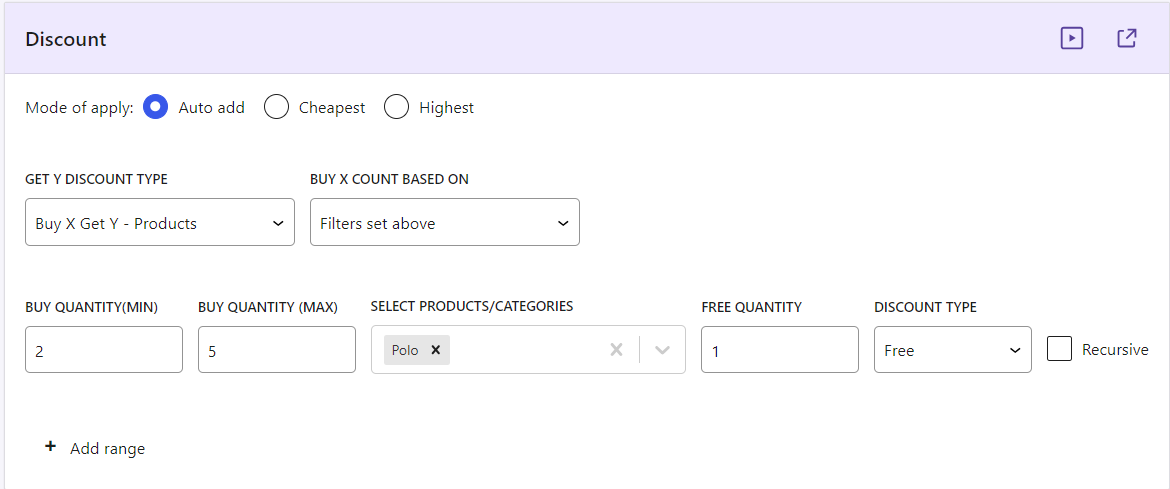 Buy Minimum Quantity 2 of Each Product X, Y and Get Product Z Free - Tyche Softwares Documentation
