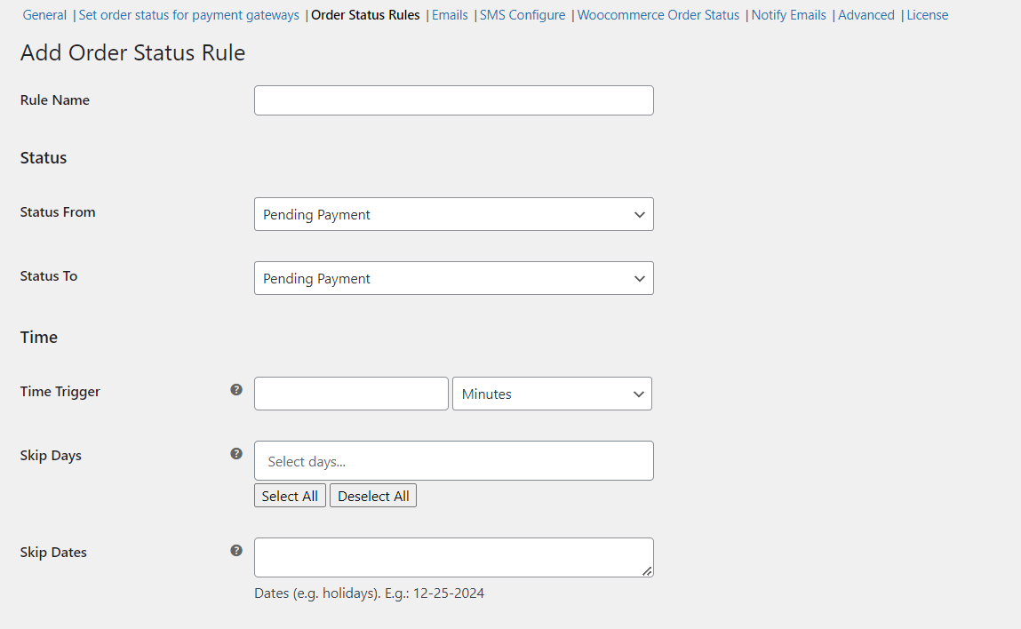 Set Custom Order Status Rules 2 Set Custom Order Status Rules - Tyche Softwares Documentation