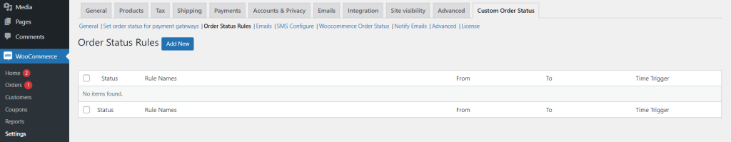 Set Custom Order Status Rules 1 Set Custom Order Status Rules - Tyche Softwares Documentation