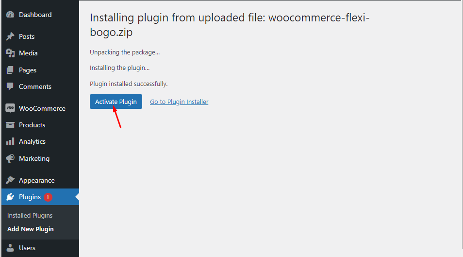 Activate plugin