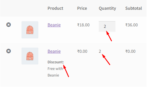 accessories product with quantity 2